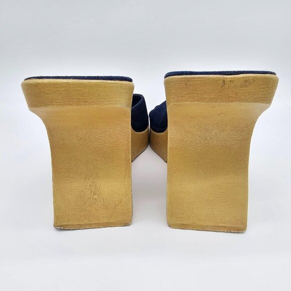 Le Chateau Women's Platform Chunky Heel Jean Slip On, Size 6 - Picture 4 of 14